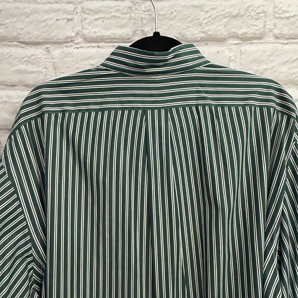 Ralph Lauren Golf Tilden Button Down Shirt Mens XL Green White Stripe 100 Cotton - Picture 11 of 12